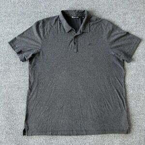 Travis Mathew Shirt Mens XXXL Black Grey Pinstripe Performance Golf Pima Cotton